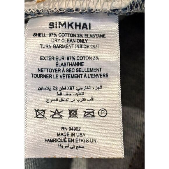 Simkhai Rae High Rise Coated Skinny Ankle Jean in Dark Blue New With Tags Size 2 - Picture 8 of 10